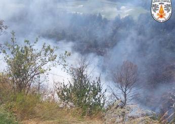 Gallipoli, scoppia un incendio nelle campagne: interviene un Canadair