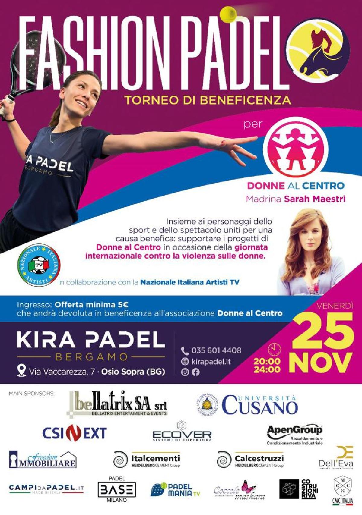 Fashion Padel, terza edizione il 25 novembre