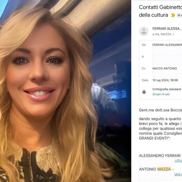 Maria Rosaria Boccia non si ferma: su Instagram le mail sulla sua nomina e i biglietti dei viaggi con il Ministro Sangiuliano