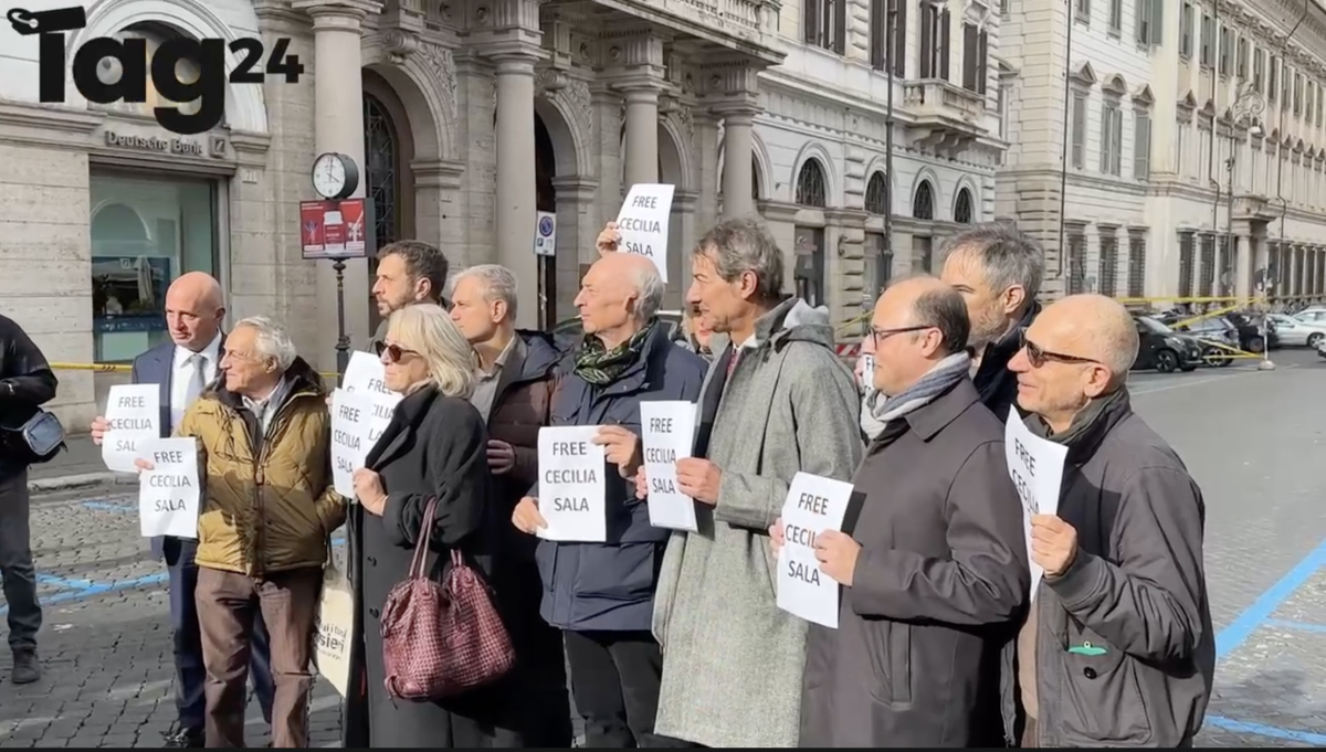 Sit-in dei giornalisti a Roma per Cecilia Sala: “Vogliamo la sua liberazione”