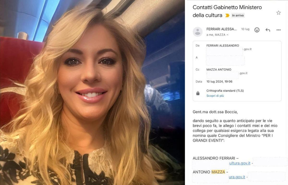 Maria Rosaria Boccia non si ferma: su Instagram le mail sulla sua nomina e i biglietti dei viaggi con il Ministro Sangiuliano