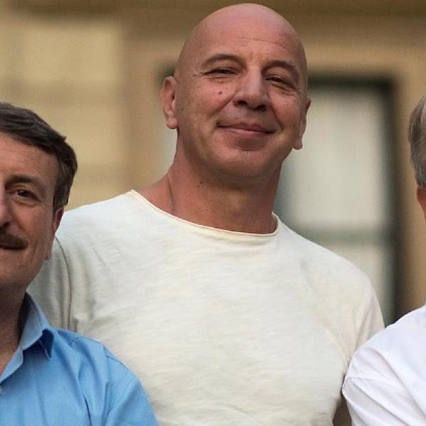 Aldo, Giovanni e Giacomo sul set del nuovo film di Natale