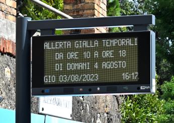 Meteo 4 agosto 2023: allerta maltempo al Centro-Nord e sensibile calo delle temperature