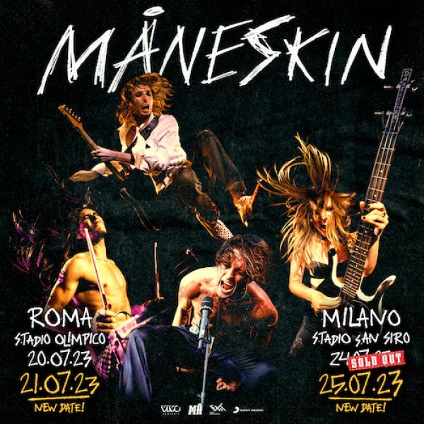 Maneskin concerti 2023 Roma e Milano, nuove date ed info biglietti