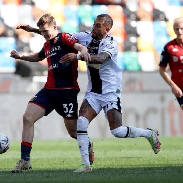 Udinese-Genoa 2-2, i bianconeri la riprendono allo scadere