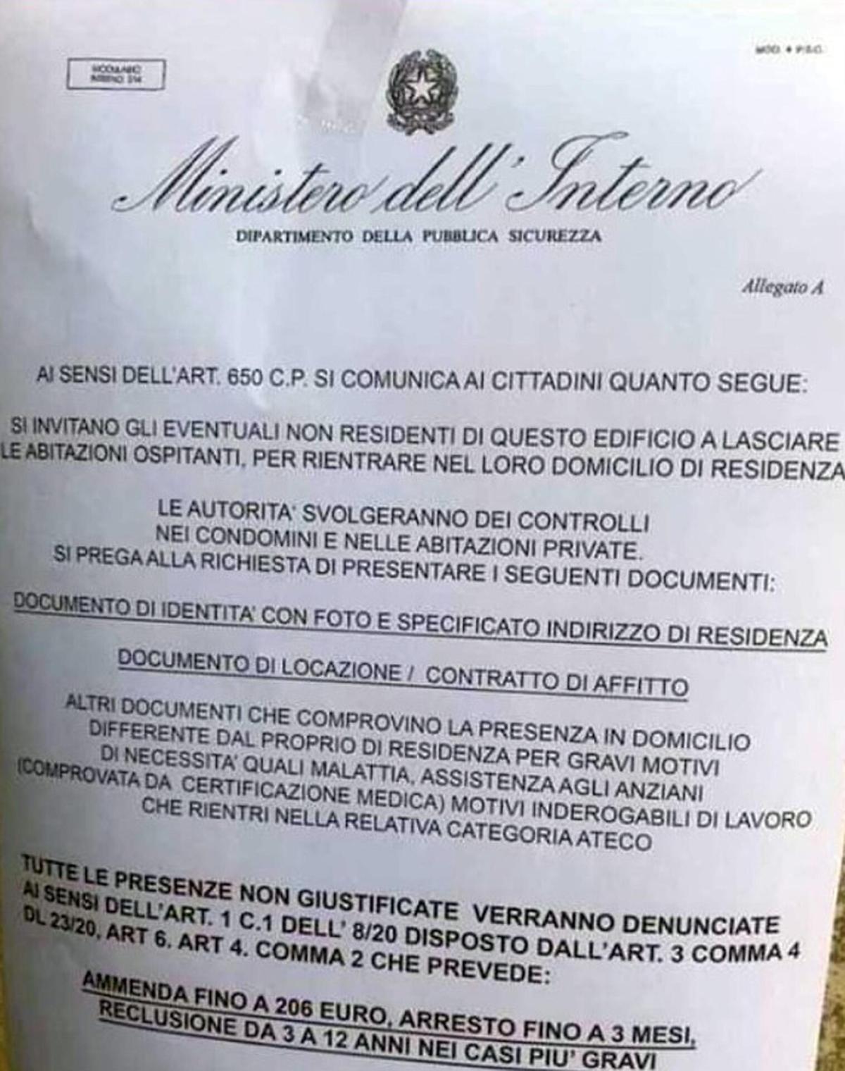 Truffa del volantino con intestazione del Ministero dell’Interno, l…