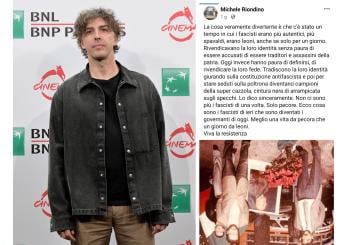 Foto choc di La Russa a testa in giù, bufera per il post di Michele Riondino che scrive: “Non ci sono più i fascisti di una volta”