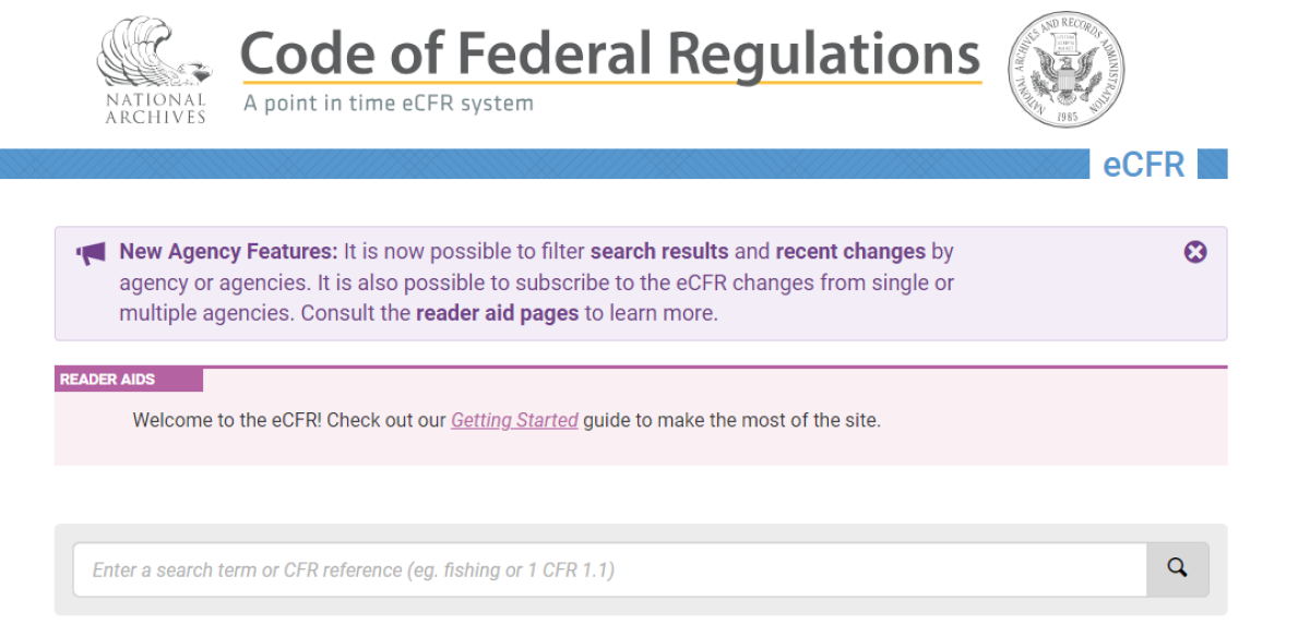 Cos’è il Code of federal regulation (Codice dei regolamenti federal…