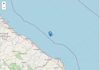 Terremoto: nuova scossa al largo delle Marche di magnitudo 4