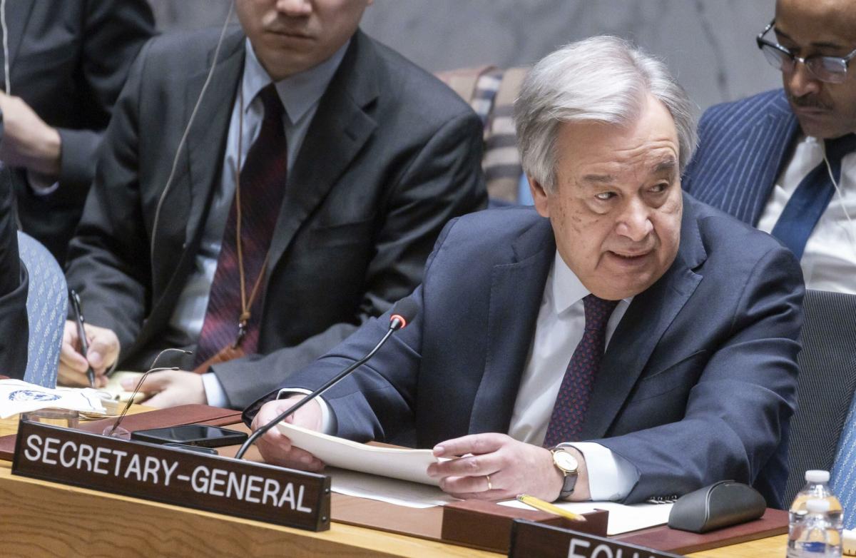 Guterres (Segretario ONU): “Bisogna spingere per un cessate il fuoc…