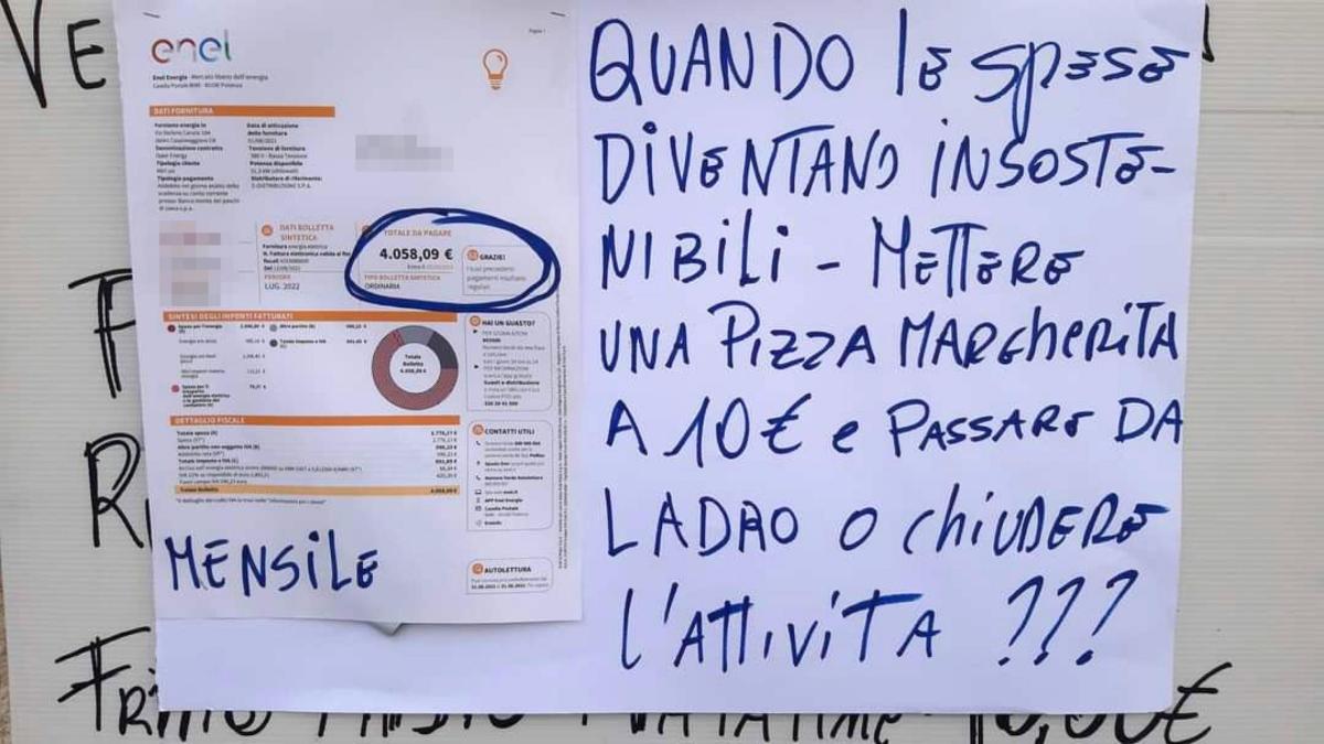 Bolletta della luce allegata al menù e pizza a 10 euro: la provocaz…