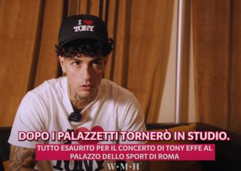 Tony Effe e il grande successo al Palazzo dello Sport di Roma. L’amore con l’influencer Giulia De Lellis è ufficiale