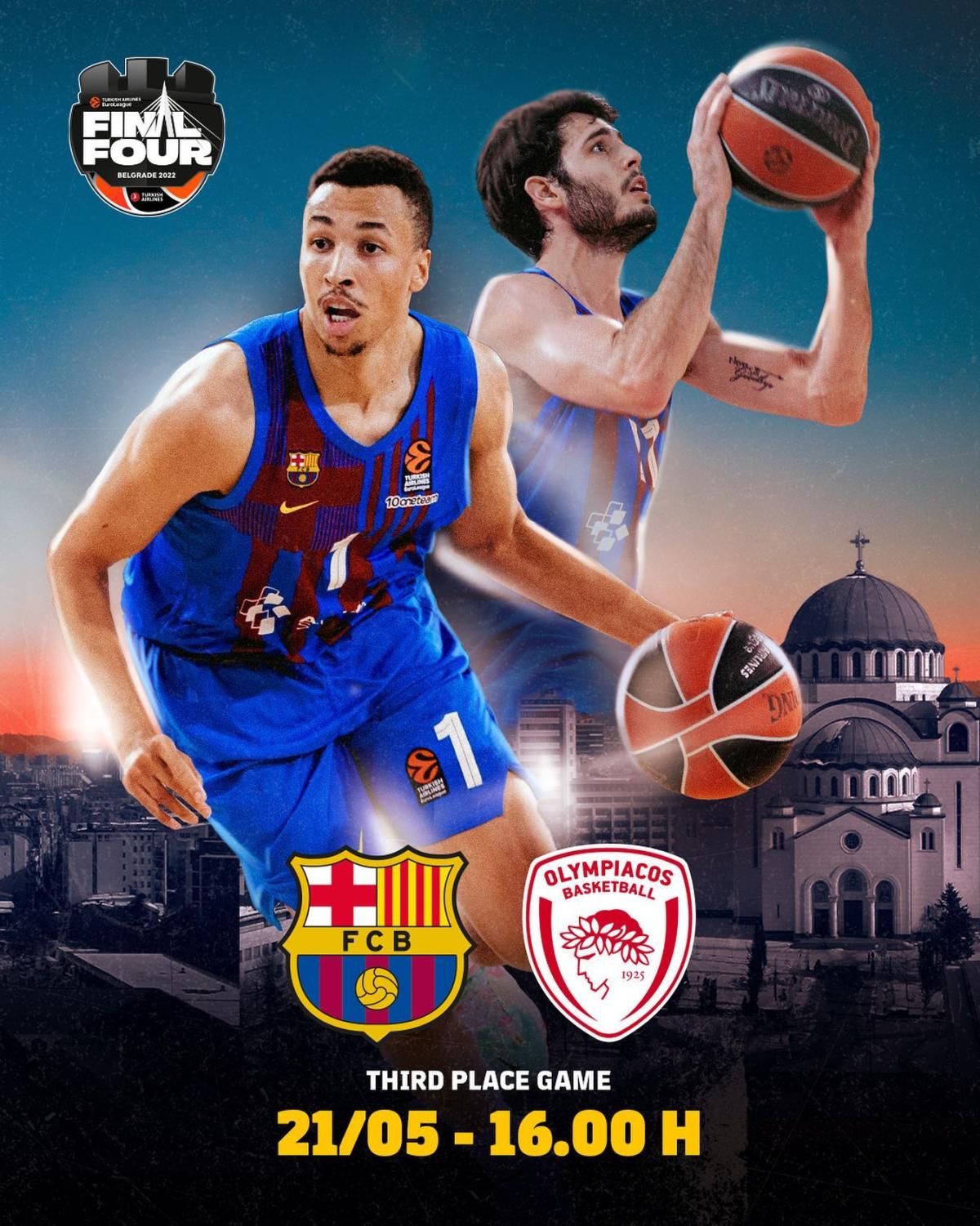 Pallacanestro Eurolega Barcellona 3° supera l’Olympiacos nella finalina