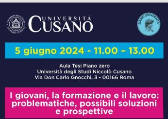 Giovani al centro, al via il prossimo 5 giugno 2024 il Convegno Unicusano dedicato a lavoro, formazione e prospettive delle nuove generazioni