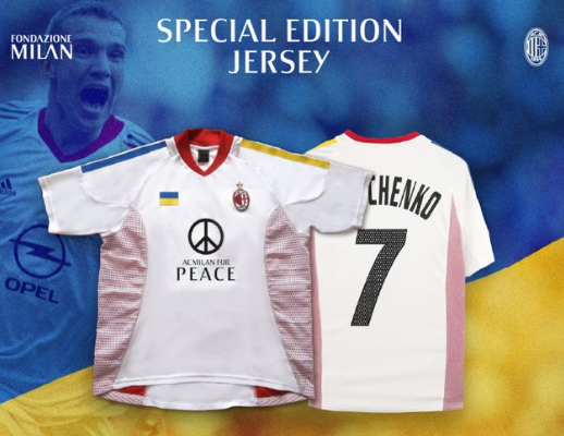 Milan, maglia speciale Shevchenko 7: proventi all’Ucraina. FOTO