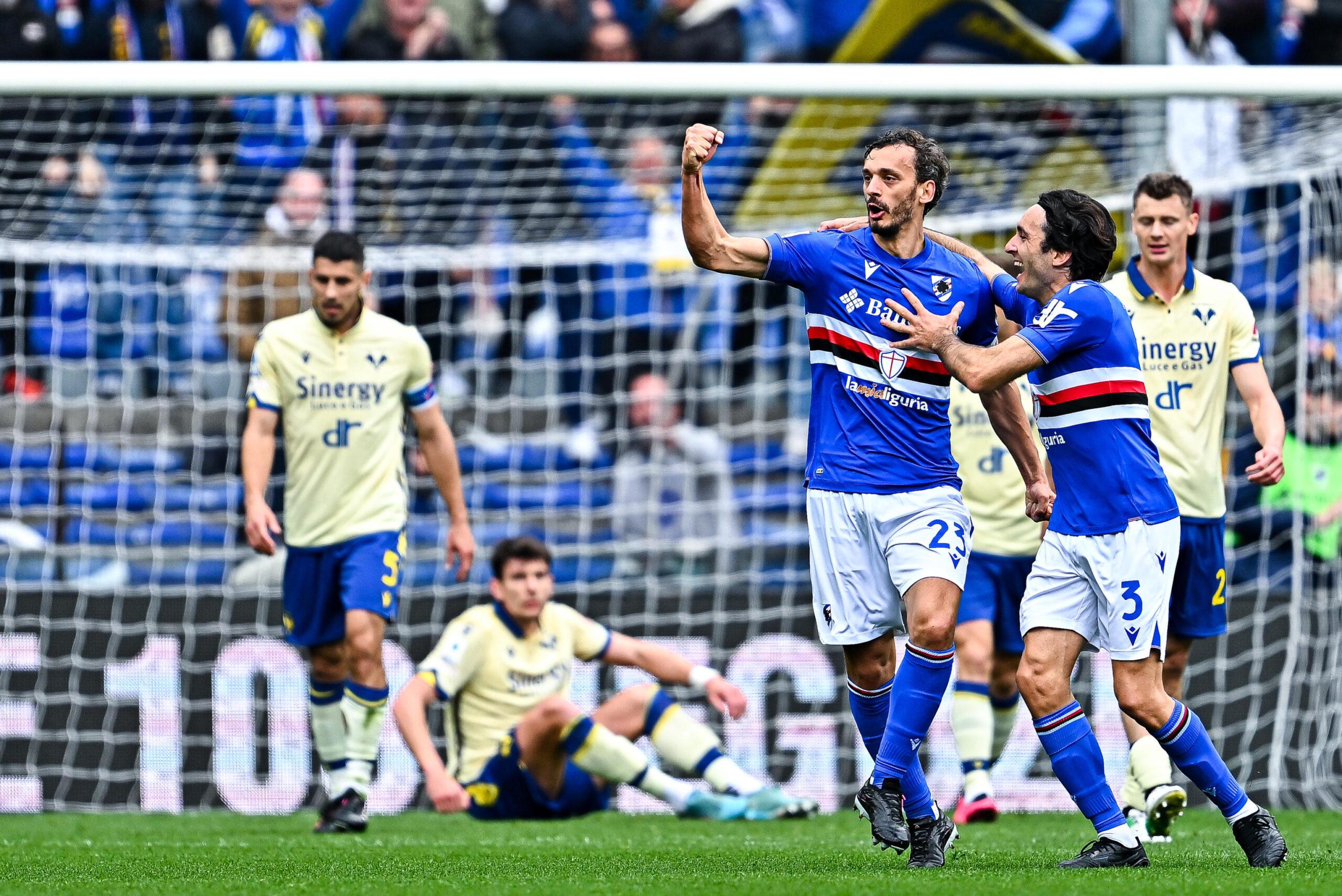 Sampdoria-Verona 3-1: una doppietta di Gabbiadini tiene in vita i blucerchiati