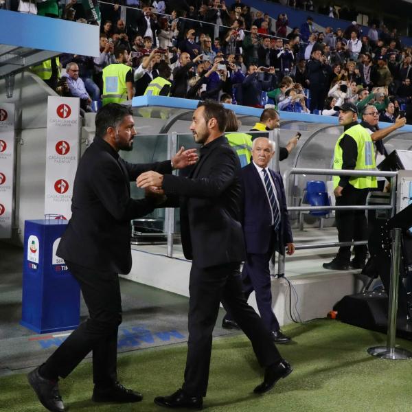 Europa League, De Zerbi vince il ‘derby’ con Gattuso e dedica la vittoria al Foggia: ecco perché | VIDEO