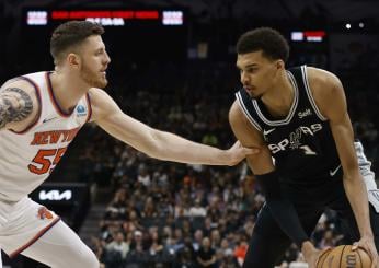 NBA, partita incredibile tra Spurs e Knicks: 40 punti e 20 rimbalzi di Wembanyama. 61 di Brunson