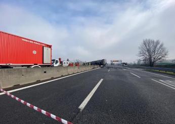 Piacenza, incidente sull’A1 all’altezza del km 84: chiuso il tratto…