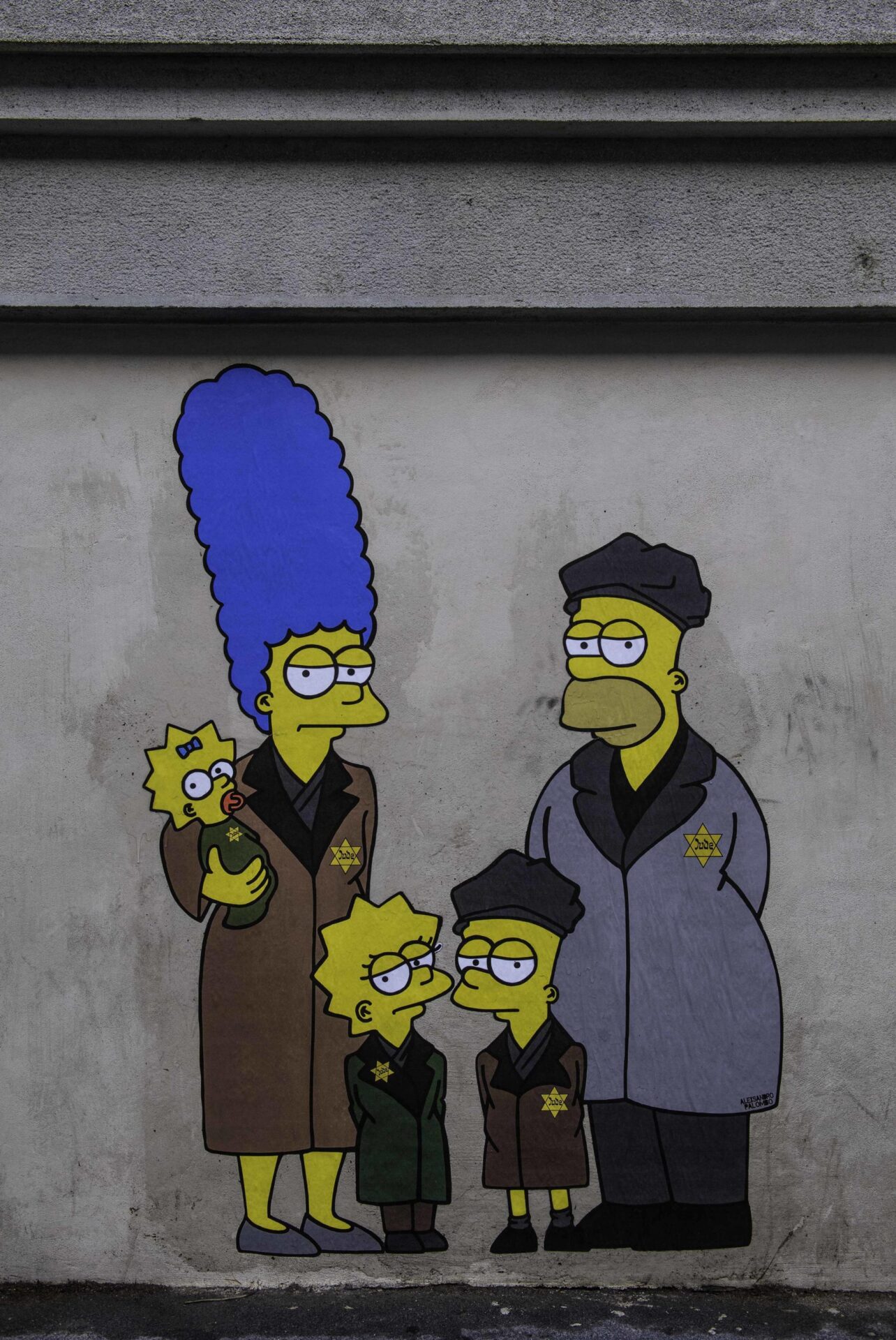 I Simpson deportati, murales di AleXsandro Palombo a Milano