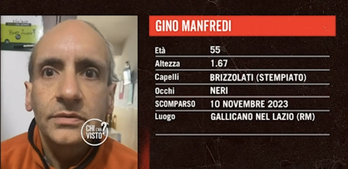 Chi è Gino Manfredi, il 55enne scomparso a Gallicano nel Lazio in provincia di Roma