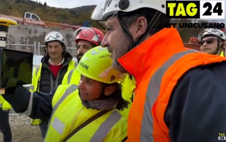 Firenze, Salvini visita il cantiere della galleria San Donato sull'...