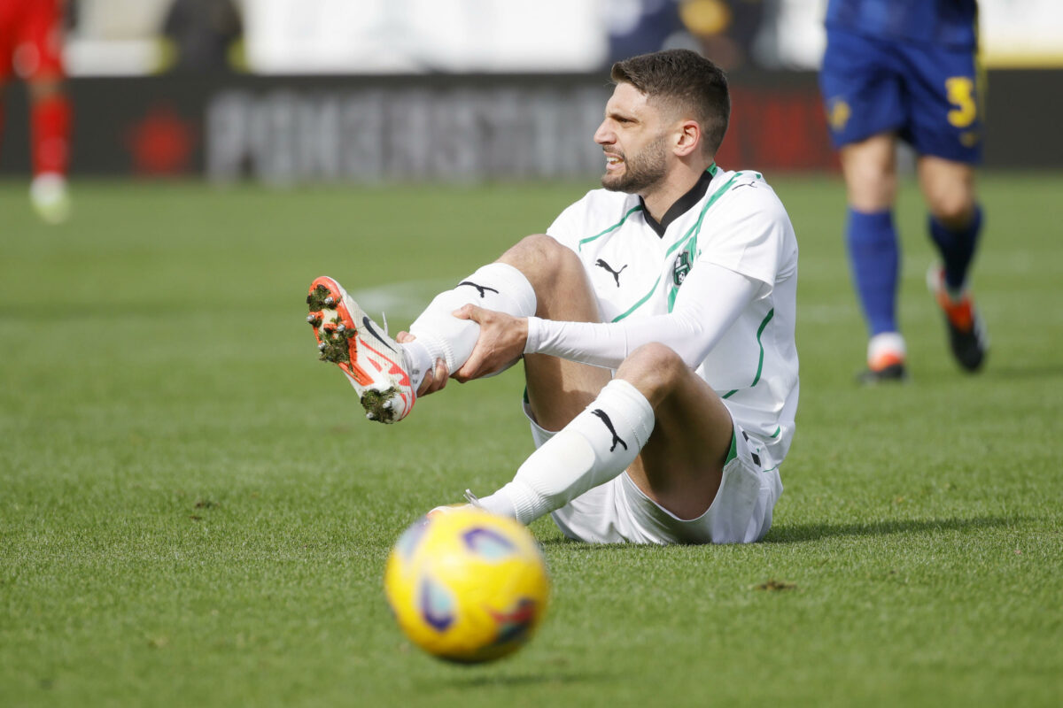 Sassuolo, grave infortunio per Berardi: rottura del tendine d'Achille, salta gli Europei