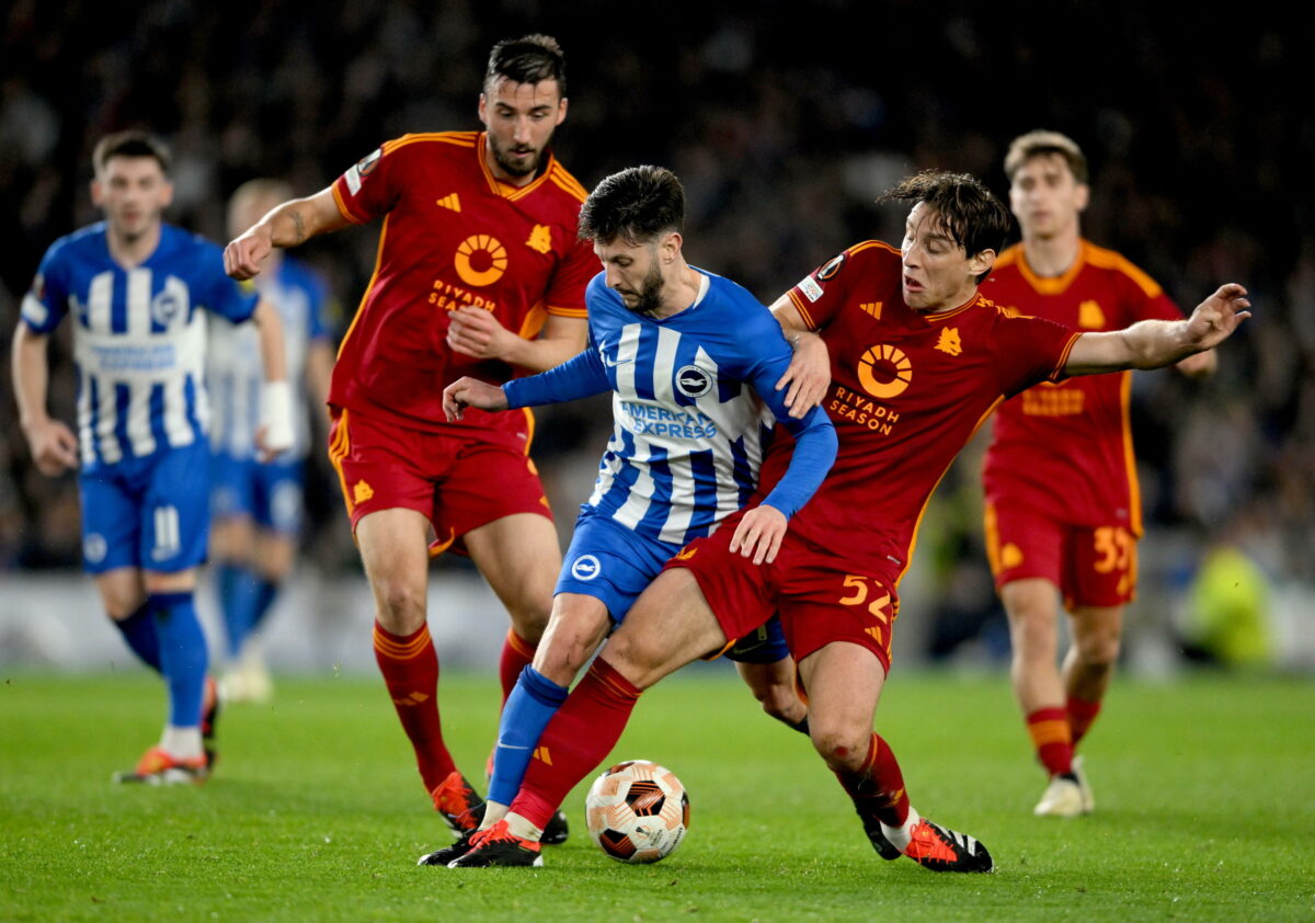 Brighton-Roma 1-0, i giallorossi perdono ma vanno ai quarti di Europa League. Cronaca e Tabellino